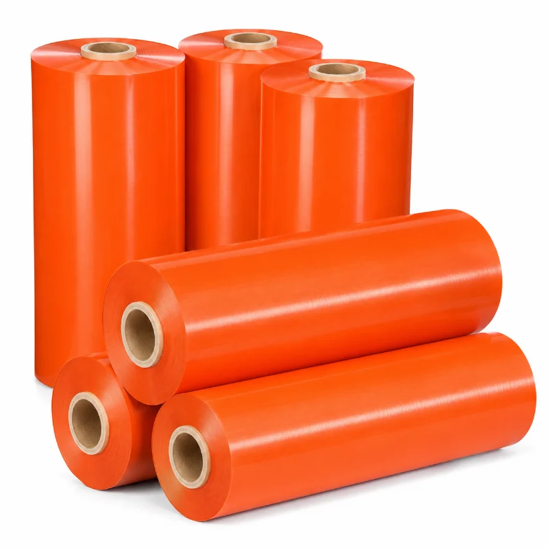 Orange Stretch Wrap Film Roll Supply