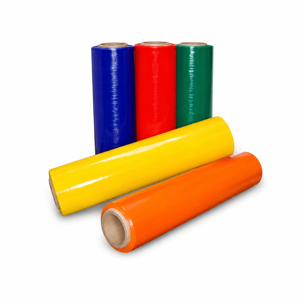 Colored Pallet Wrap Rolls in Multiple Colors