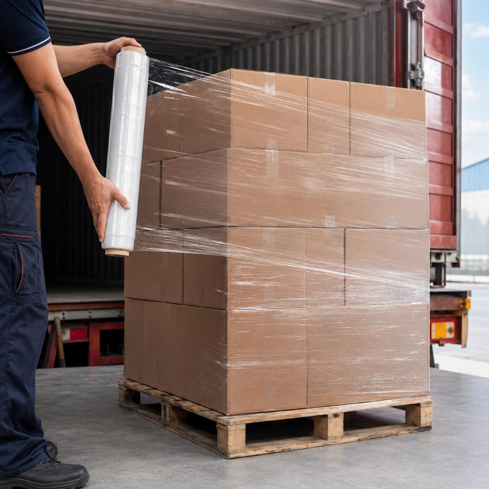 lightweight pre-stretched film for pallet wrapping