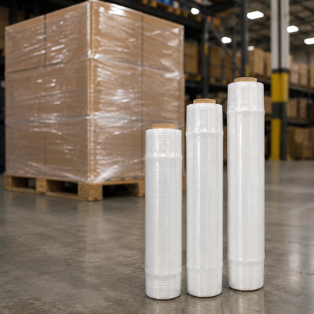 extended core pre-stretch film rolls