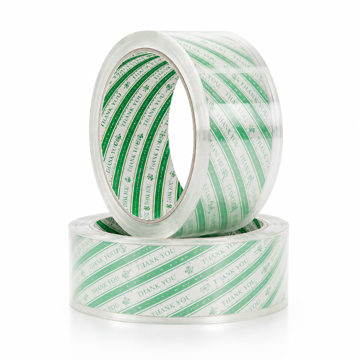 Green Printed BOPP Packing Tape Rolls